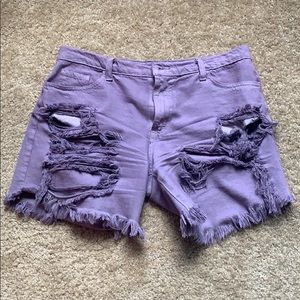 Purple Ripped, Jean Shorts